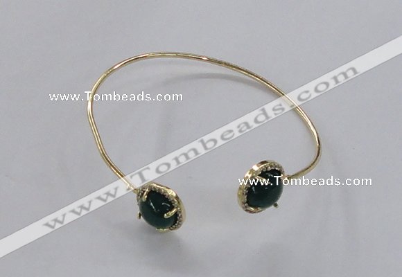 CGB853 10mm flat round agate gemstone bangles wholesale