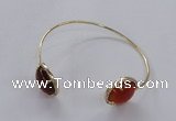 CGB855 15mm flat round agate gemstone bangles wholesale