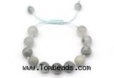 CGB8556 12mm round seaweed quartz adjustable macrame bracelets