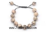 CGB8558 12mm round feldspar adjustable macrame bracelets