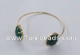 CGB857 15mm flat round agate gemstone bangles wholesale