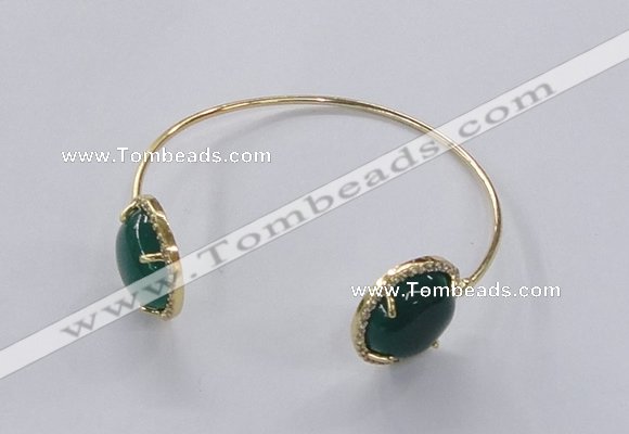 CGB857 15mm flat round agate gemstone bangles wholesale