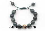 CGB8582 12mm round kambaba jasper adjustable macrame bracelets