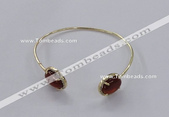 CGB860 10*14mm oval agate gemstone bangles wholesale