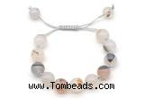 CGB8601 12mm round montana agate adjustable macrame bracelets