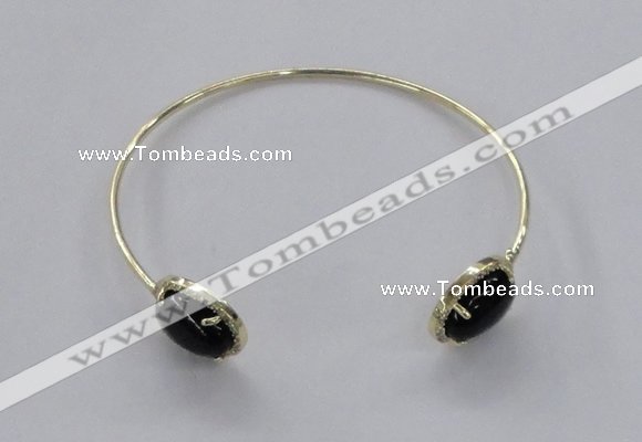 CGB861 10*14mm oval agate gemstone bangles wholesale