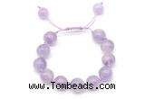 CGB8618 12mm round lavender amethyst adjustable macrame bracelets