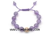 CGB8619 12mm round light amethyst adjustable macrame bracelets