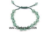 CGB8656 8mm,10mm round green aventurine adjustable macrame bracelets