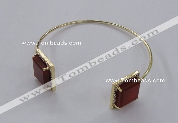 CGB868 15*15mm square agate gemstone bangles wholesale