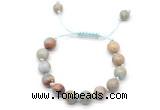 CGB8689 8mm,10mm round serpentine jasper adjustable macrame bracelets