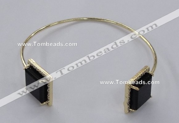 CGB869 15*15mm square agate gemstone bangles wholesale