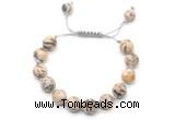 CGB8695 8mm,10mm round feldspar adjustable macrame bracelets