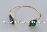 CGB870 15*15mm square agate gemstone bangles wholesale