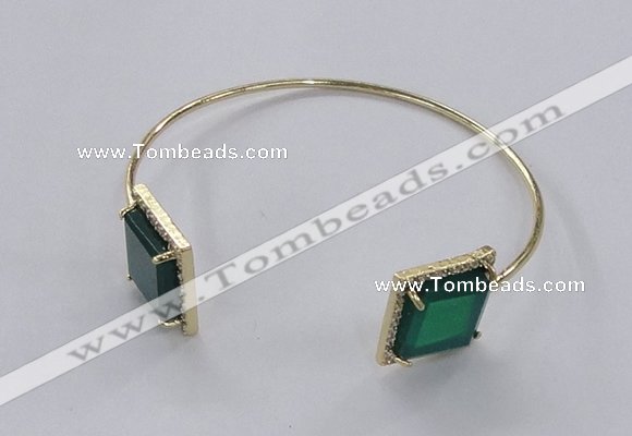 CGB870 15*15mm square agate gemstone bangles wholesale