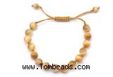 CGB8725 8mm,10mm round golden tiger eye adjustable macrame bracelets