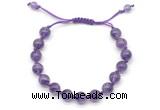 CGB8748 8mm,10mm round amethyst adjustable macrame bracelets