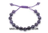 CGB8749 8mm,10mm round amethyst adjustable macrame bracelets