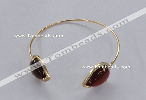 CGB875 15*20mm flat teardrop agate gemstone bangles wholesale