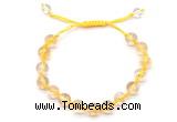 CGB8751 8mm,10mm round citrine adjustable macrame bracelets