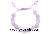 CGB8759 8mm,10mm round lavender amethyst adjustable macrame bracelets