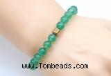 CGB8832 8mm, 10mm green agate & drum hematite power beads bracelets