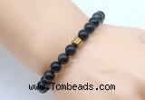 CGB8852 8mm, 10mm black obsidian & drum hematite power beads bracelets