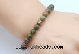 CGB8857 8mm, 10mm unakite & drum hematite power beads bracelets