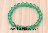 CGB8862 8mm, 10mm green agate, drum & rondelle hematite beaded bracelets