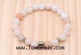 CGB8864 8mm, 10mm pink aventurine, drum & rondelle hematite beaded bracelets