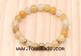 CGB8865 8mm, 10mm yellow aventurine, drum & rondelle hematite beaded bracelets