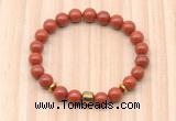 CGB8867 8mm, 10mm red jasper, drum & rondelle hematite beaded bracelets