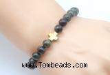 CGB8901 8mm, 10mm dragon blood jasper & cross hematite power beads bracelets