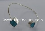 CGB891 12mm - 14*15mm freeform druzy agate gemstone bangles