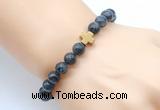 CGB8910 8mm, 10mm black labradorite & cross hematite power beads bracelets