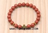 CGB8927 8mm, 10mm red jasper, cross & rondelle hematite beaded bracelets