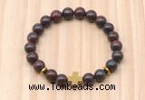 CGB8928 8mm, 10mm brecciated jasper, cross & rondelle hematite beaded bracelets