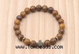 CGB8929 8mm, 10mm elephant skin jasper, cross & rondelle hematite beaded bracelets