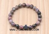 CGB8936 8mm, 10mm rhodonite, cross & rondelle hematite beaded bracelets