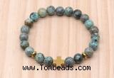 CGB8937 8mm, 10mm African turquoise, cross & rondelle hematite beaded bracelets