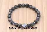 CGB8938 8mm, 10mm grey opal, cross & rondelle hematite beaded bracelets