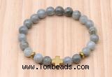 CGB8939 8mm, 10mm labradorite, cross & rondelle hematite beaded bracelets