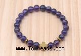 CGB8944 8mm, 10mm amethyst, cross & rondelle hematite beaded bracelets