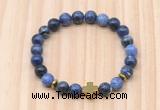 CGB8945 8mm, 10mm sodalite, cross & rondelle hematite beaded bracelets