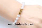 CGB8950 8mm, 10mm tibetan agate & rondelle hematite beaded bracelets