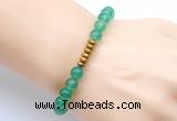 CGB8952 8mm, 10mm green agate & rondelle hematite beaded bracelets