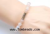 CGB8954 8mm, 10mm pink aventurine & rondelle hematite beaded bracelets