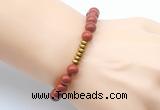 CGB8957 8mm, 10mm red jasper & rondelle hematite beaded bracelets