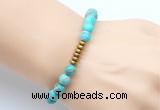 CGB8962 8mm, 10mm blue sea sediment jasper & rondelle hematite beaded bracelets