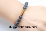 CGB8970 8mm, 10mm black labradorite & rondelle hematite beaded bracelets